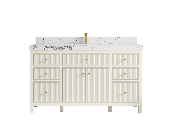 Sonoma 60 in W x 22 in D Free Standing Reeded Single Sink Bathroom Vanity - photo 39