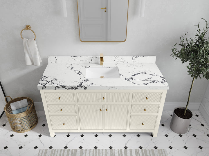 Sonoma 60 in W x 22 in D Free Standing Reeded Single Sink Bathroom Vanity - photo 38
