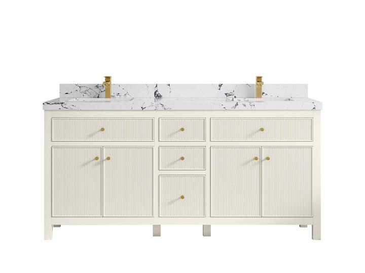 Sonoma 72 in W x 22 in D Free Standing Reeded Double Sink Bathroom Vanity - photo 39