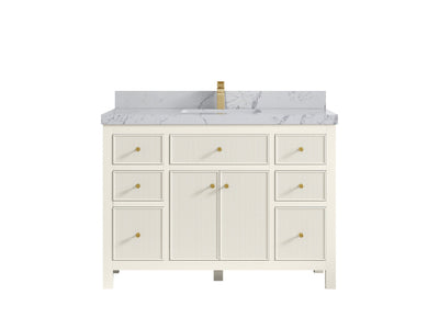 Sonoma 48 in. W x 22 in. D Single Sink Bathroom Vanity in Alabaster with 2 in. Venatino Quartz Countertop