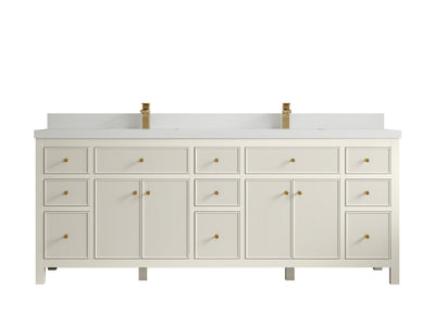 Sonoma 84 in W x 22 in D Free Standing Reeded Double Sink Bathroom Vanity