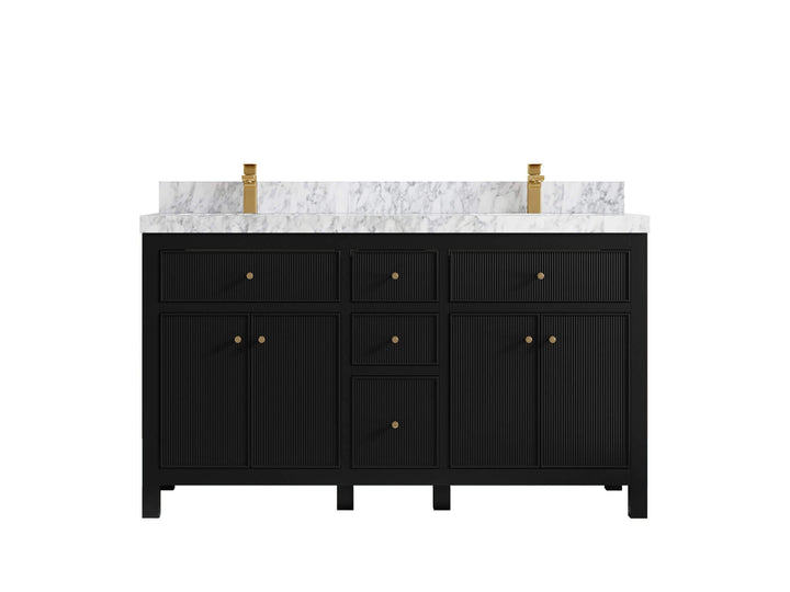 Sonoma 60 in W x 22 in D Free Standing Reeded Double Sink Bathroom Vanity - photo 13