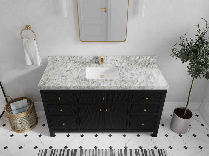 Sonoma 60 in W x 22 in D Free Standing Reeded Single Sink Bathroom Vanity - photo 32