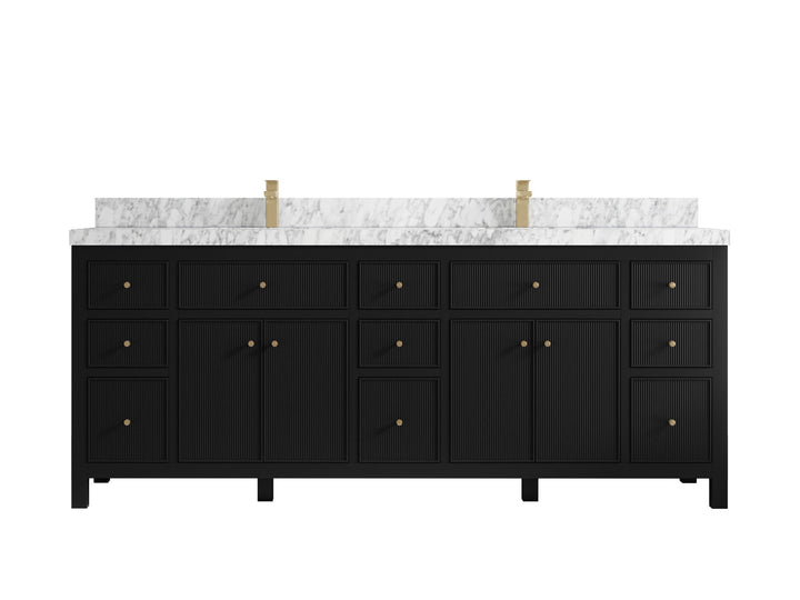 Sonoma 84 in W x 22 in D Free Standing Reeded Double Sink Bathroom Vanity - photo 17