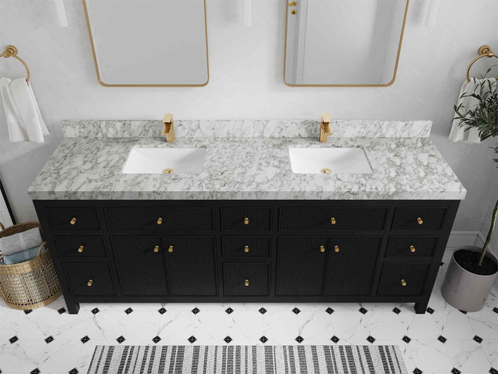 Sonoma 84 in W x 22 in D Free Standing Reeded Double Sink Bathroom Vanity - photo 20