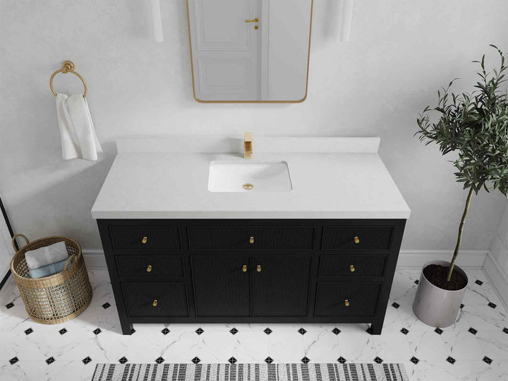 Sonoma 60 in W x 22 in D Free Standing Reeded Single Sink Bathroom Vanity - photo 33