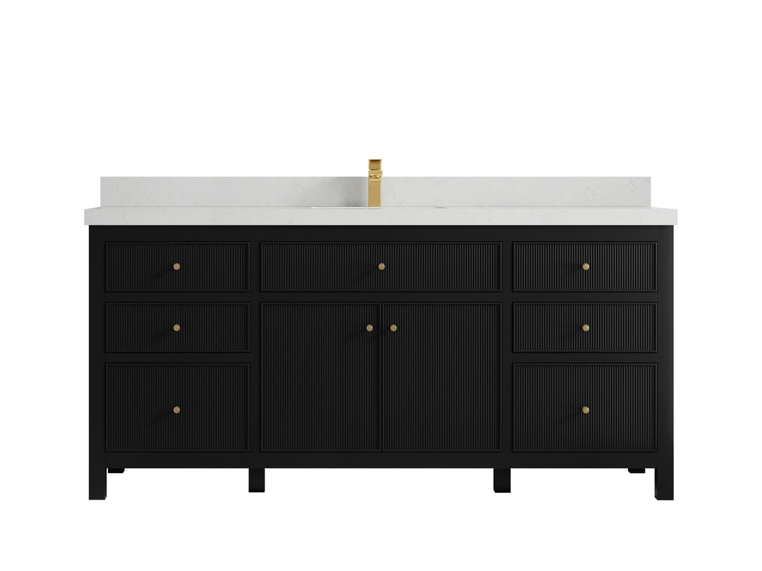Sonoma 72 in W x 22 in D Free Standing Reeded Single Sink Bathroom Vanity