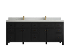 Sonoma 84 in W x 22 in D Free Standing Reeded Double Sink Bathroom Vanity - photo 23