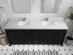 Sonoma 84 in W x 22 in D Free Standing Reeded Double Sink Bathroom Vanity - photo 22