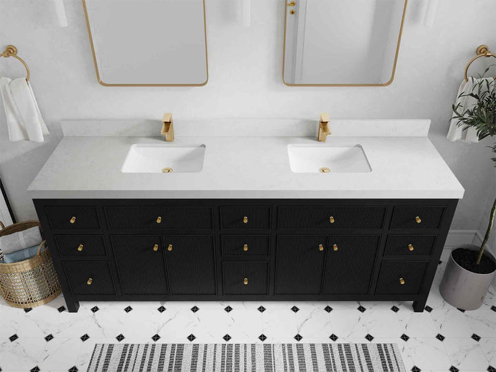 Sonoma 84 in W x 22 in D Free Standing Reeded Double Sink Bathroom Vanity - photo 22