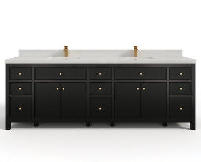 Sonoma 96 in W x 22 in D Free Standing Reeded Double Sink Bathroom Vanity