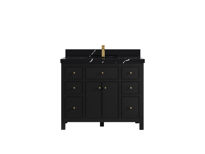 Sonoma 42 in W x 22 in D Free Standing Reeded Single Sink Bathroom Vanity - photo 8