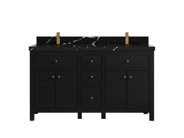 Sonoma 60 in W x 22 in D Free Standing Reeded Double Sink Bathroom Vanity - photo 8