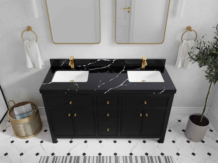 Sonoma 60 in W x 22 in D Free Standing Reeded Double Sink Bathroom Vanity - photo 27