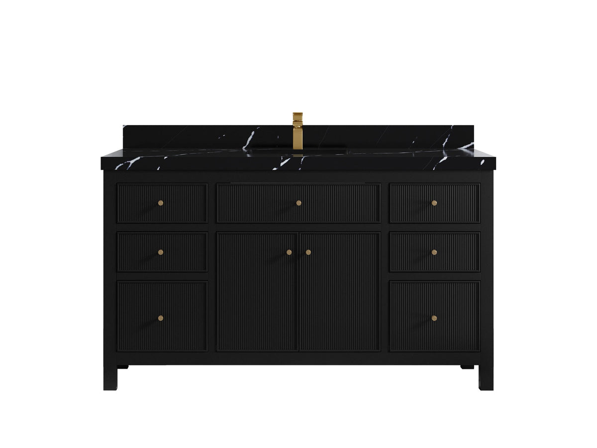 Sonoma 60 in W x 22 in D Free Standing Reeded Single Sink Bathroom Vanity