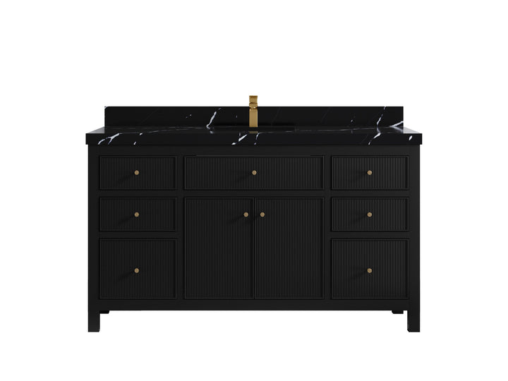 Sonoma 60 in W x 22 in D Free Standing Reeded Single Sink Bathroom Vanity - photo 8