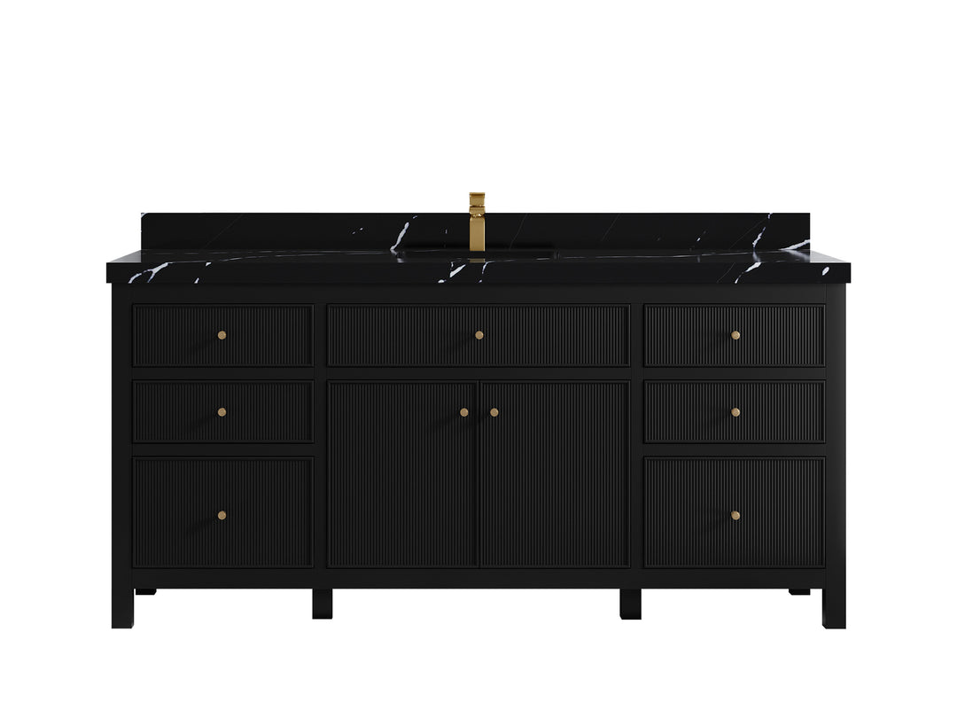 Sonoma 72 in W x 22 in D Free Standing Reeded Single Sink Bathroom Vanity