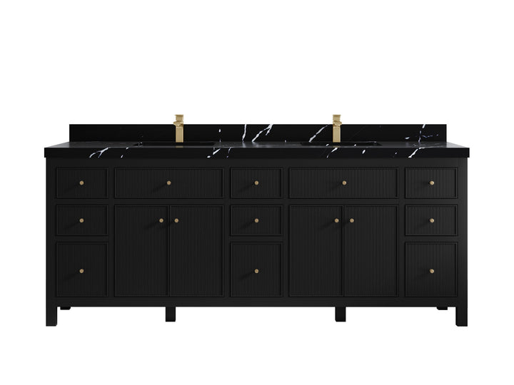 Sonoma 84 in W x 22 in D Free Standing Reeded Double Sink Bathroom Vanity - photo 20