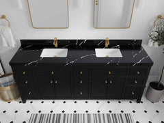 Sonoma 84 in W x 22 in D Free Standing Reeded Double Sink Bathroom Vanity - photo 10