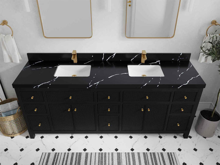 Sonoma 84 in W x 22 in D Free Standing Reeded Double Sink Bathroom Vanity - photo 10