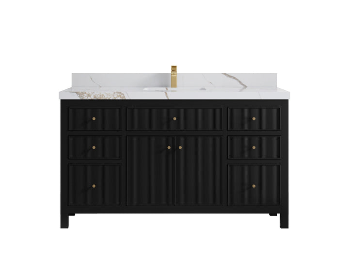 Sonoma 60 in W x 22 in D Free Standing Reeded Single Sink Bathroom Vanity - photo 9