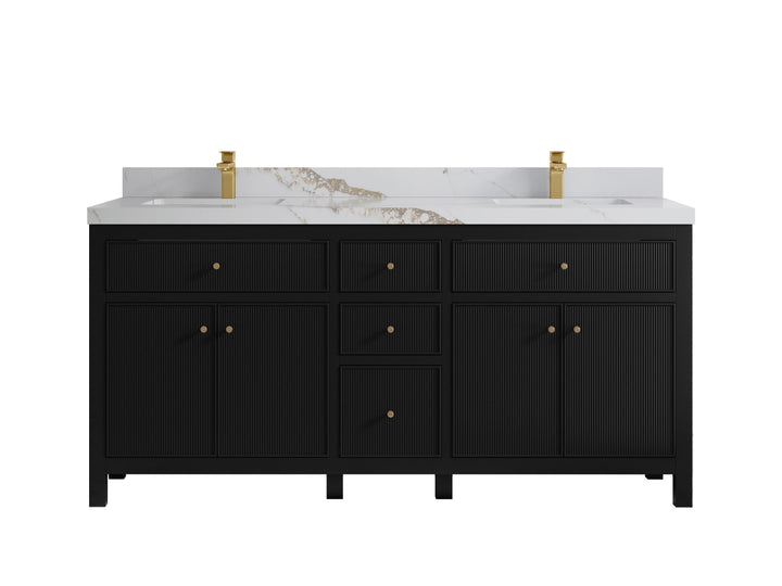 Sonoma 72 in W x 22 in D Free Standing Reeded Double Sink Bathroom Vanity - photo 9