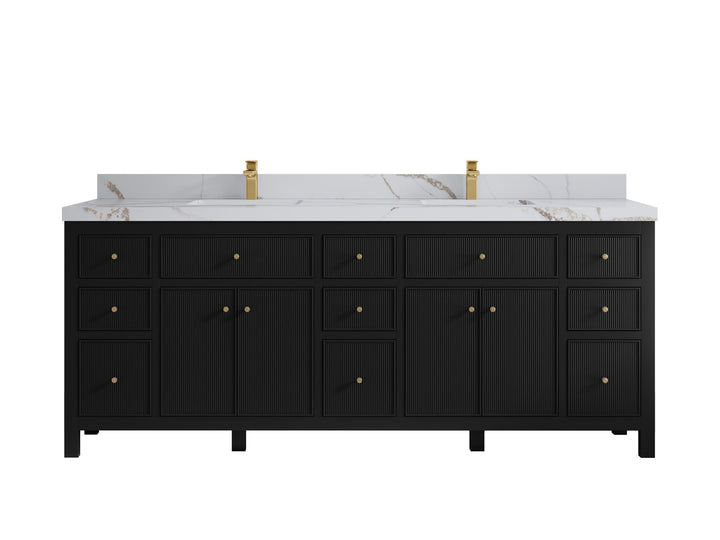 Sonoma 84 in W x 22 in D Free Standing Reeded Double Sink Bathroom Vanity - photo 21