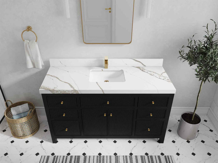 Sonoma 60 in W x 22 in D Free Standing Reeded Single Sink Bathroom Vanity - photo 28