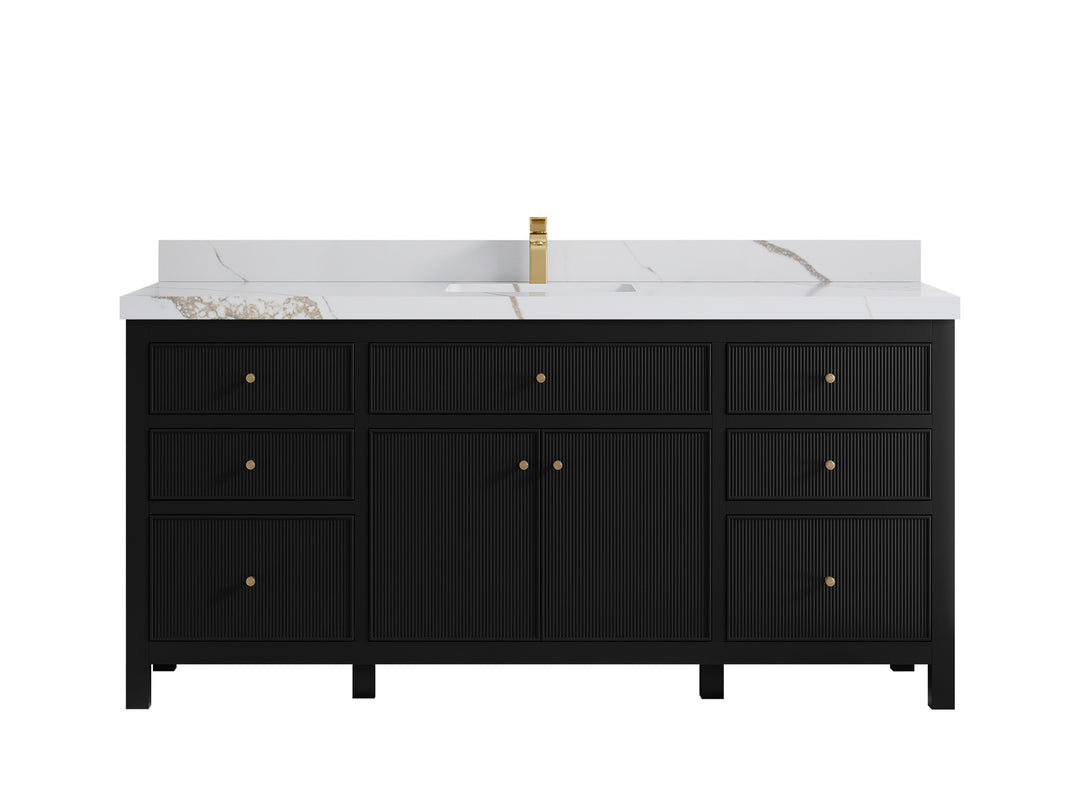 Sonoma 72 in W x 22 in D Free Standing Reeded Single Sink Bathroom Vanity