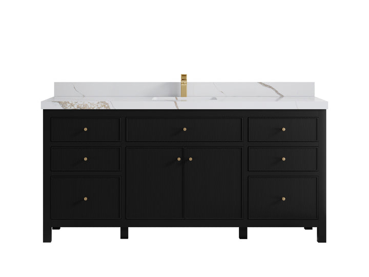 Sonoma 72 in W x 22 in D Free Standing Reeded Single Sink Bathroom Vanity - photo 15