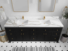 Sonoma 84 in W x 22 in D Free Standing Reeded Double Sink Bathroom Vanity - photo 12