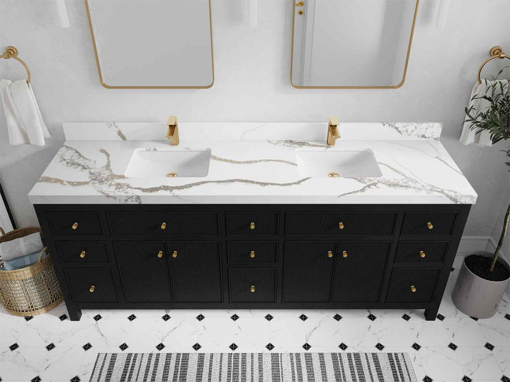 Sonoma 84 in W x 22 in D Free Standing Reeded Double Sink Bathroom Vanity - photo 12