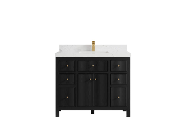 Sonoma 42 in W x 22 in D Free Standing Reeded Single Sink Bathroom Vanity - photo 10