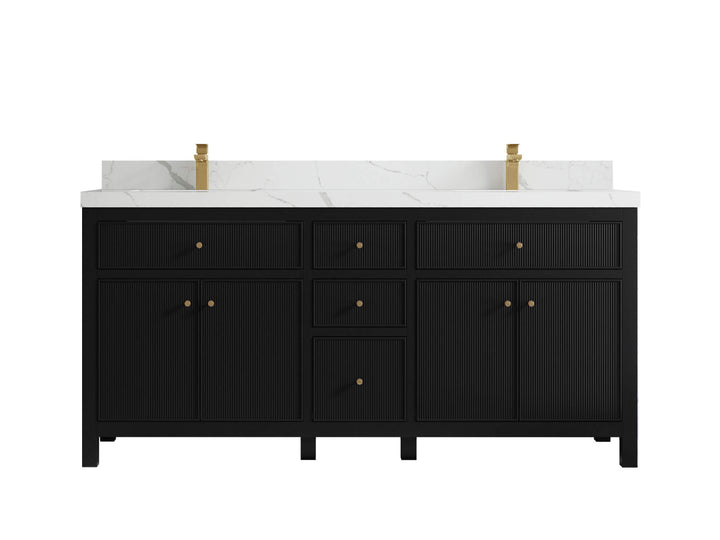 Sonoma 72 in W x 22 in D Free Standing Reeded Double Sink Bathroom Vanity - photo 10