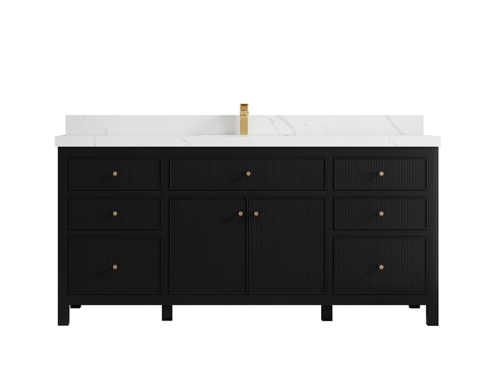 Sonoma 72 in W x 22 in D Free Standing Reeded Single Sink Bathroom Vanity - photo 17