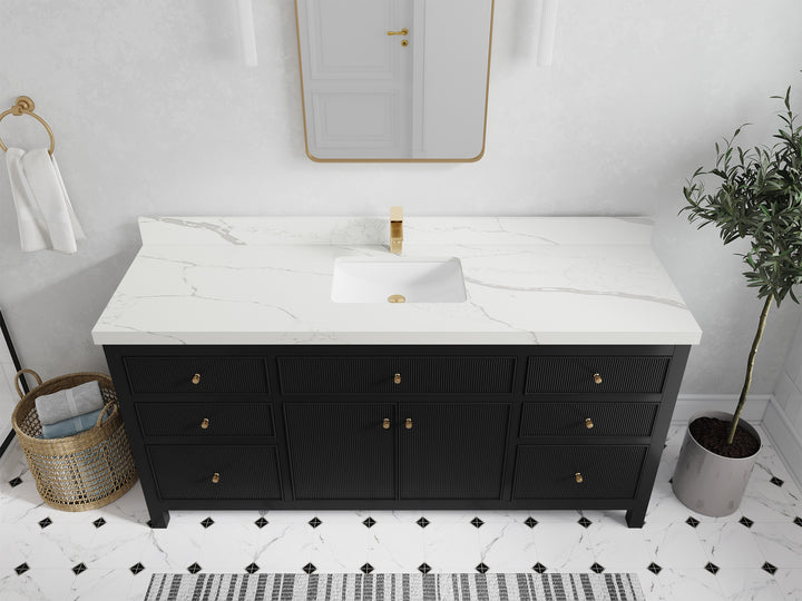 Sonoma 72 in W x 22 in D Free Standing Reeded Single Sink Bathroom Vanity - photo 16