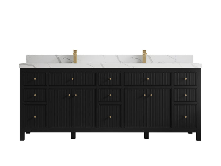 Sonoma 84 in W x 22 in D Free Standing Reeded Double Sink Bathroom Vanity - photo 15