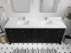 Sonoma 84 in W x 22 in D Free Standing Reeded Double Sink Bathroom Vanity - photo 14