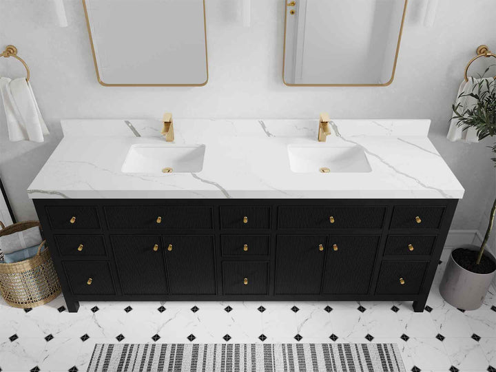 Sonoma 84 in W x 22 in D Free Standing Reeded Double Sink Bathroom Vanity - photo 14