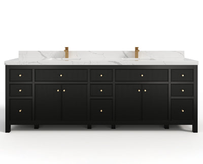 Sonoma 96 in W x 22 in D Free Standing Reeded Double Sink Bathroom Vanity