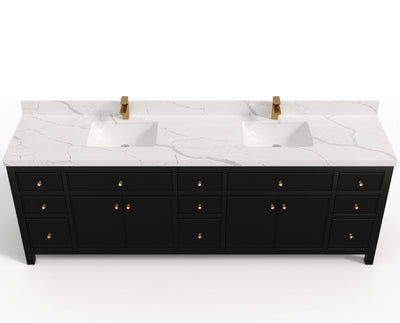 Sonoma 96 in W x 22 in D Free Standing Reeded Double Sink Bathroom Vanity