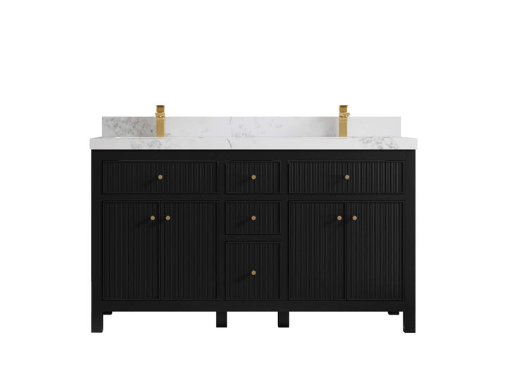 Sonoma 60 in W x 22 in D Free Standing Reeded Double Sink Bathroom Vanity - photo 11