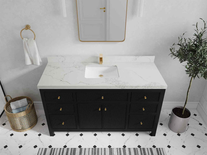 Sonoma 60 in W x 22 in D Free Standing Reeded Single Sink Bathroom Vanity - photo 30