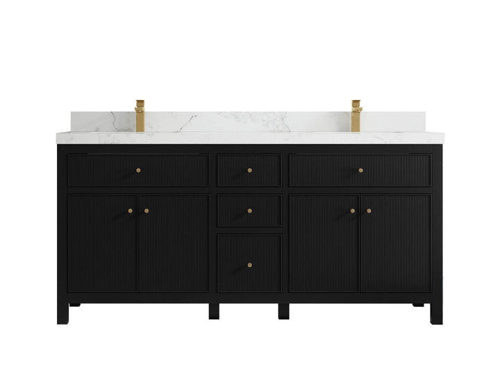 Sonoma 72 in W x 22 in D Free Standing Reeded Double Sink Bathroom Vanity - photo 11