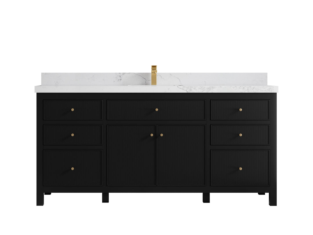 Sonoma 72 in W x 22 in D Free Standing Reeded Single Sink Bathroom Vanity