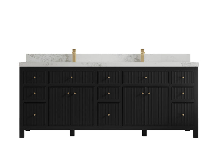 Sonoma 84 in W x 22 in D Free Standing Reeded Double Sink Bathroom Vanity - photo 16