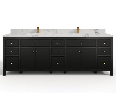 Sonoma 96 in W x 22 in D Free Standing Reeded Double Sink Bathroom Vanity