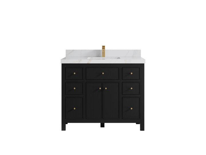 Sonoma 42 in W x 22 in D Free Standing Reeded Single Sink Bathroom Vanity - photo 12