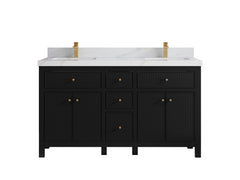 Sonoma 60 in W x 22 in D Free Standing Reeded Double Sink Bathroom Vanity - photo 12