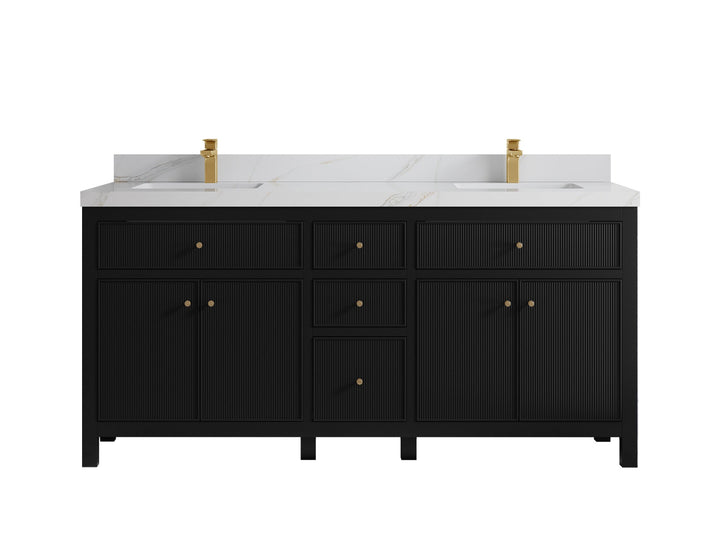 Sonoma 72 in W x 22 in D Free Standing Reeded Double Sink Bathroom Vanity - photo 12